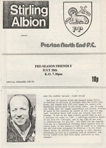 Stirling Albion v Preston North End  28-Jul-1980