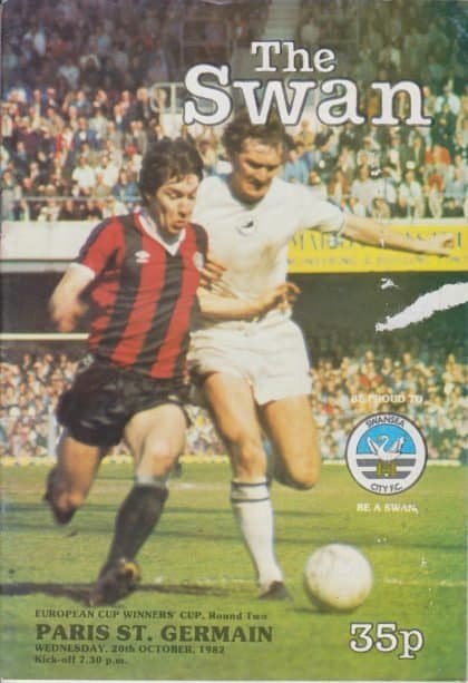 Swansea City v Paris St Germain  20-Oct-1982