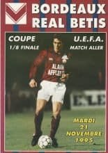 Girondins Bordeaux v Real Betis  21-Nov-1995