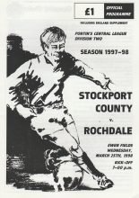 Stockport County Reserves v Rochdale Reserves 25-Mar-1998