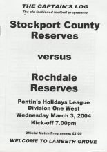 Stockport County Reserves v Rochdale Reserves 03-Mar-2004