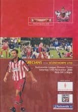 Exeter City v Scunthorpe United  11-Nov-2000