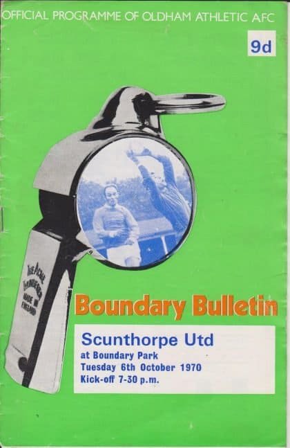 Oldham Athletic v Scunthorpe United 06-Oct-1970