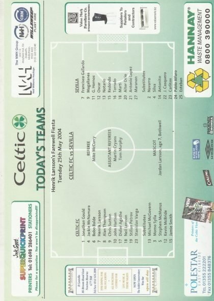 Glasgow Celtic v Sevilla 25-May-2004