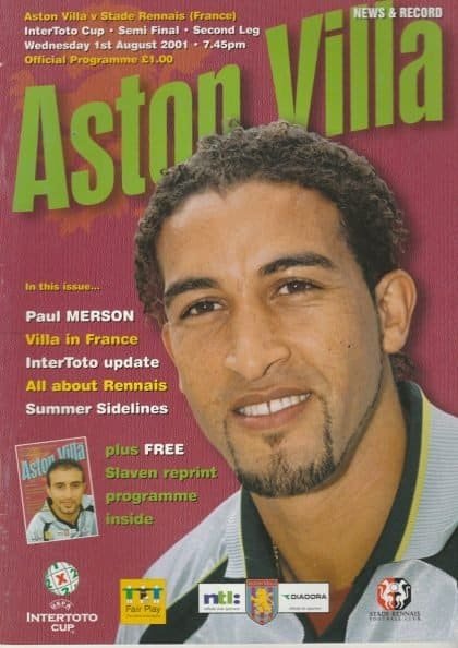 Aston Villa v Stade Rennais  01-Aug-2001