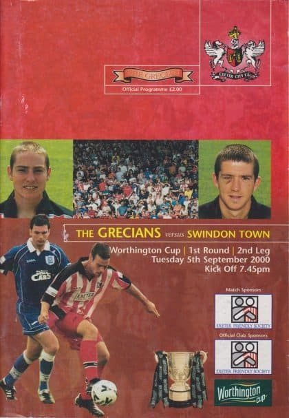 Exeter City v Swindon Town  05-Sep-2000