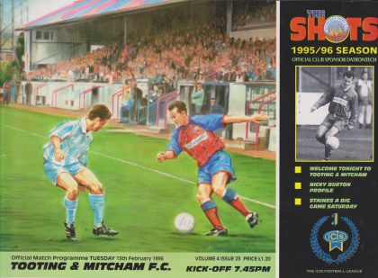 Aldershot Town v Tooting & Mitcham United 13-Feb-1996
