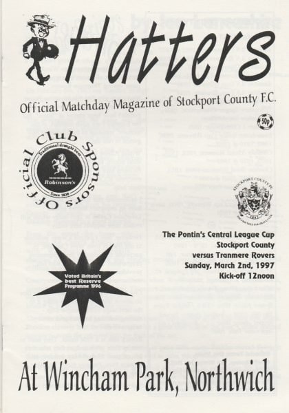 Stockport County Reserves v Tranmere Rovers Reserves 02-Mar-1997