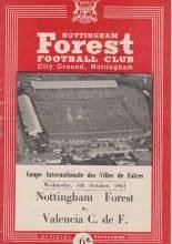 Nottingham Forest v Valencia 04-Oct-1961