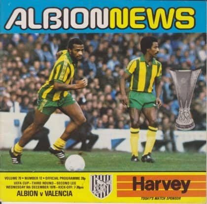 West Bromwich Albion v Valencia 06-Dec-1978