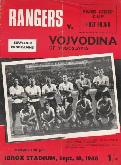Glasgow Rangers v Vojvodina  18-Sep-1968