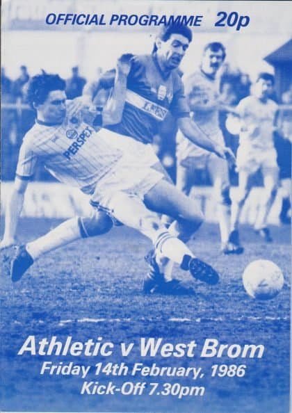 Oldham Athletic v West Bromwich Albion 14-Feb-1986