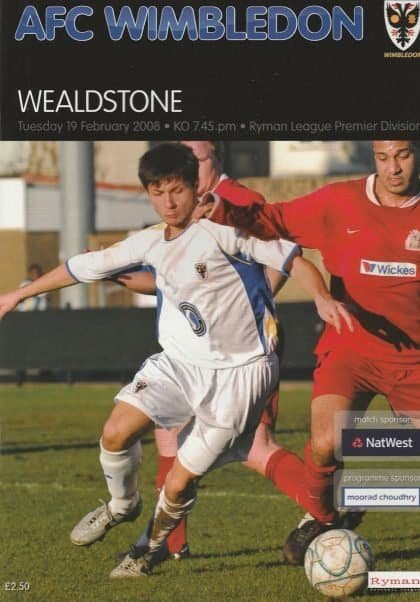 AFC Wimbledon v Wealdstone 19-Feb-2008