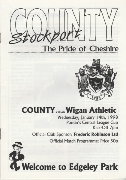 Stockport County Reserves v Wigan Athletic Reserves  14-Jan-1998