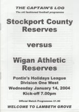 Stockport County Reserves v Wigan Athletic Reserves  14-Jan-2004