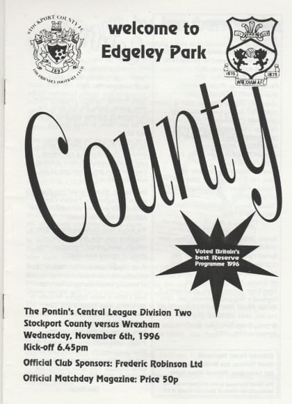 Stockport County Reserves v Wrexham Reserves 06-Nov-1996