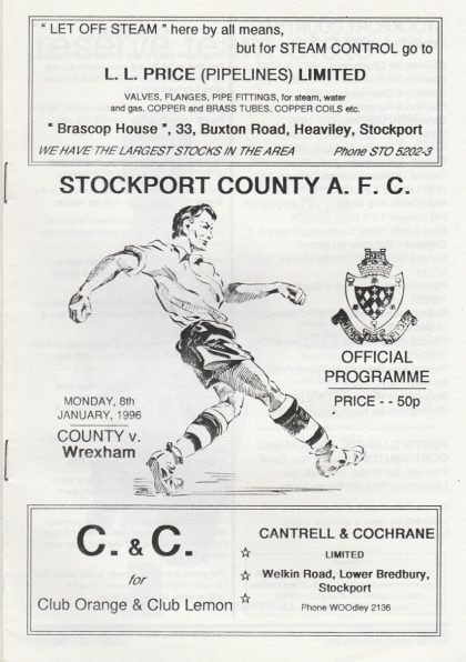 Stockport County Reserves v Wrexham Reserves 08-Jan-1996