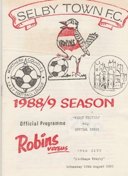 Selby Town v York City   10-Aug-1988
