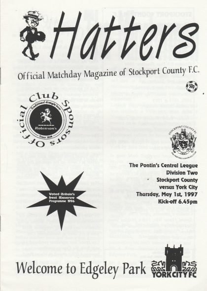 Stockport County Reserves v York City Reserves 01-May-1997