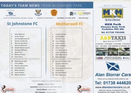 St Johnstone v Motherwell  07-Apr-2018