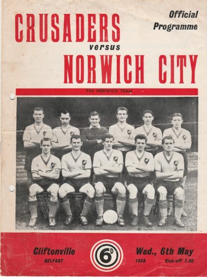 Crusaders v Norwich City 06-May-1959
