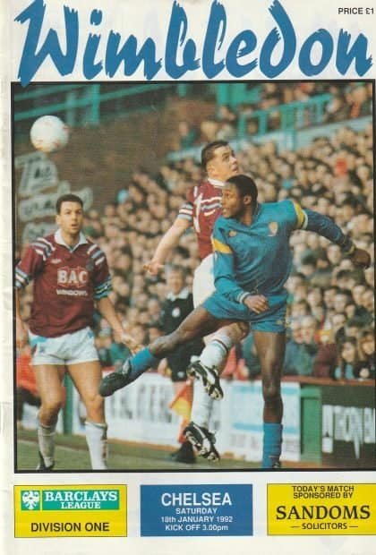 Wimbledon v Chelsea 18-Jan-1992