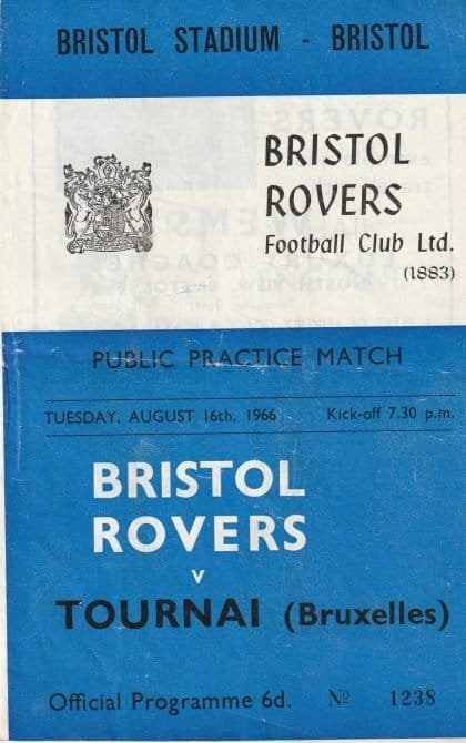 Bristol Rovers v Tournai 16-Aug-1966