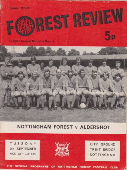 Nottingham Forest v Aldershot Town 07-Sep-1971
