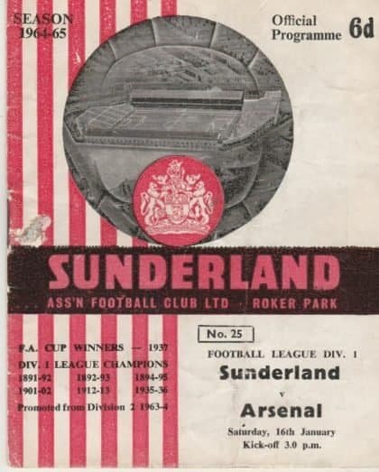 Sunderland v Arsenal  16-Jan-1965