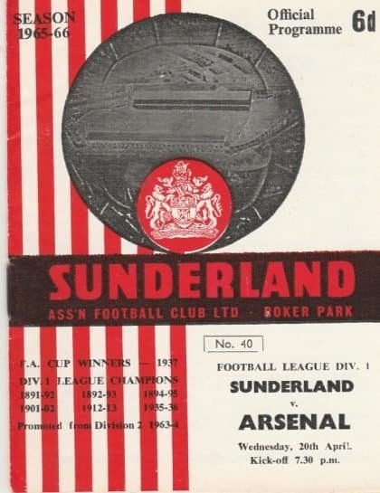 Sunderland v Arsenal 20-Apr-1966