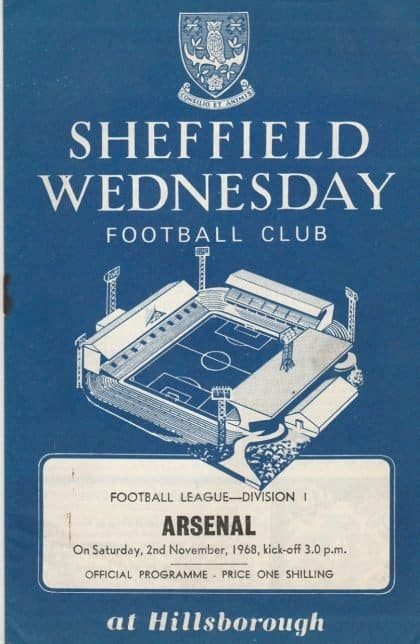 Sheffield Wednesday v Arsenal  02-Nov-1968