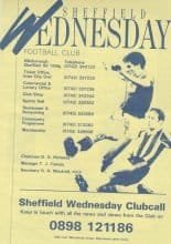 Sheffield Wednesday Reserves v Aston Villa Reserves 26-Aug-1993