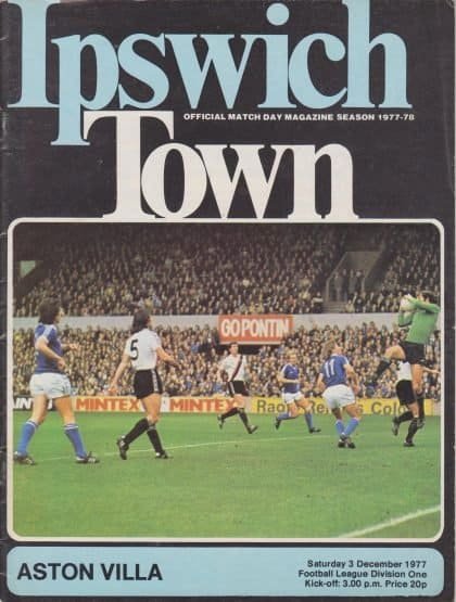 Ipswich Town v Aston Villa  03-Dec-1977