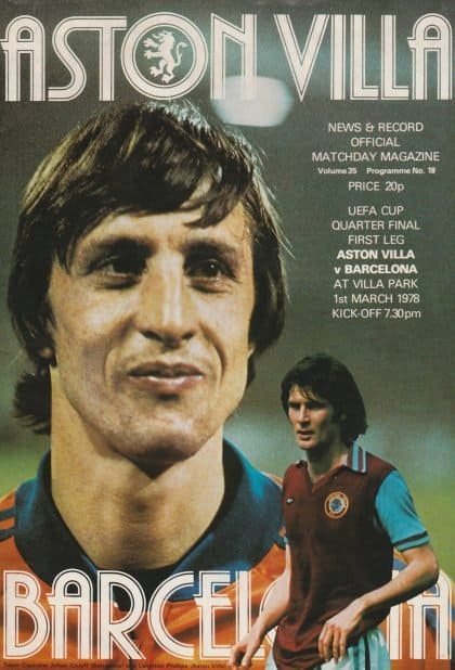 Aston Villa v Barcelona   01-Mar-1978