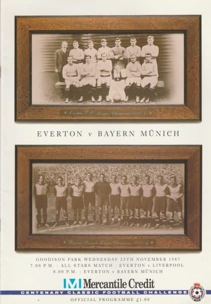 Everton v Bayern Munich  25-Nov-1987