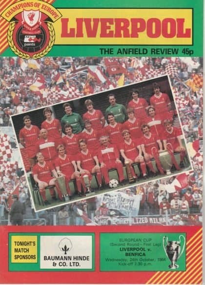 Liverpool v Benfica 24-Oct-1984