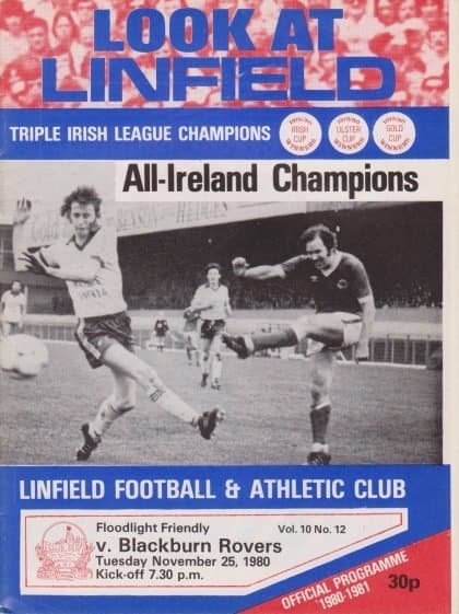 Linfield v Blackburn Rovers 25-Nov-1980