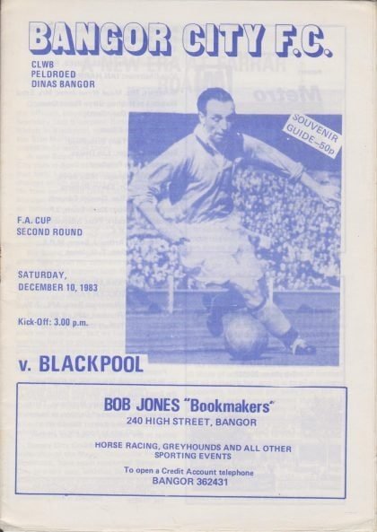 Bangor City v Blackpool  10-Dec-1983
