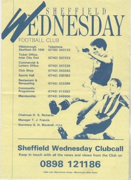 Sheffield Wednesday Reserves v Bolton Wanderers Reserves 28-Apr-1993
