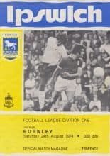 Ipswich Town v Burnley 24-Aug-1974