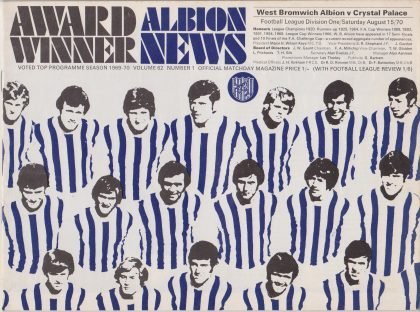 West Bromwich Albion v Crystal Palace 15-Aug-1970