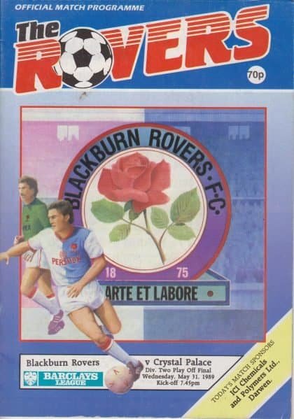 Blackburn Rovers v Crystal Palace 31-May-1989