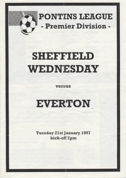 Sheffield Wednesday Reserves v Everton Reserves 21-Jan-1997