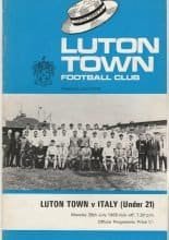 Luton Town v Italy u21 28-Jul-1969