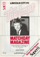 Lincoln City v Leeds United  18-Aug-1990
