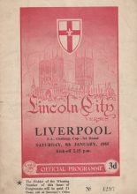 Lincoln City v Liverpool 08-Jan-1955