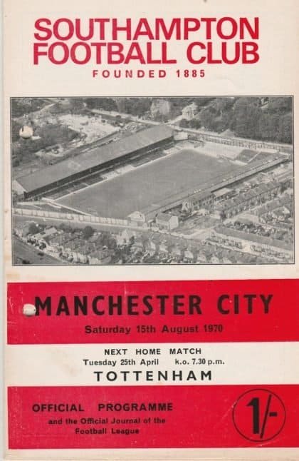 Southampton v Manchester City  15-Aug-1970