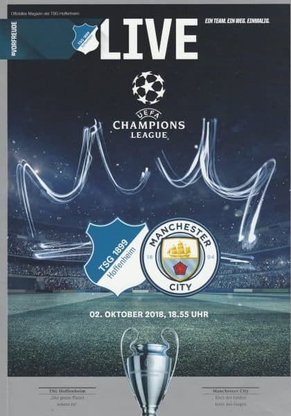 TSG 1899 Hoffenheim v Manchester City  02-Oct-2018