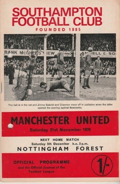 Southampton v Manchester United 21-Nov-1970