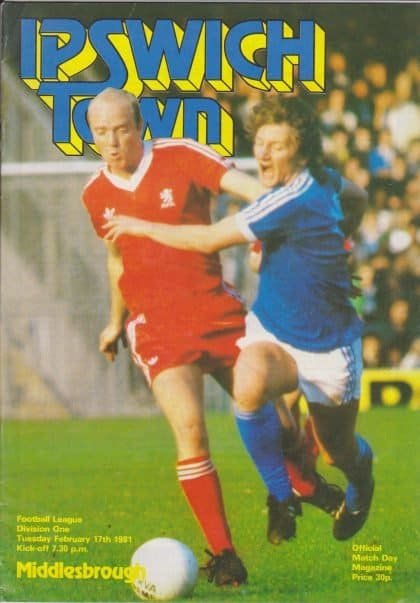 Ipswich Town v Middlesbrough 07-Feb-1981